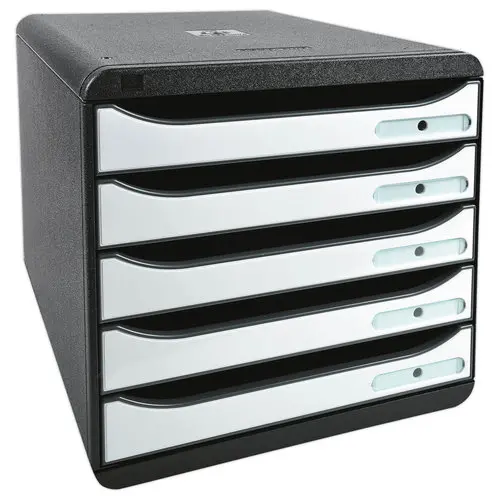 Module de classement Big Box Plus - 5 tiroirs - Blanc - EXACOMPTA
