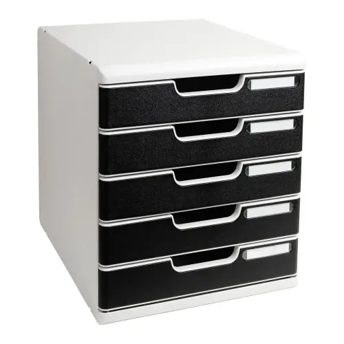 Bloc de classement 5 tiroirs Modulo - Noir - EXACOMPTA