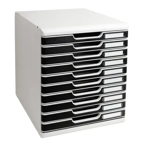 Bloc de classement 10 tiroirs - Modulo - Noir - EXACOMPTA