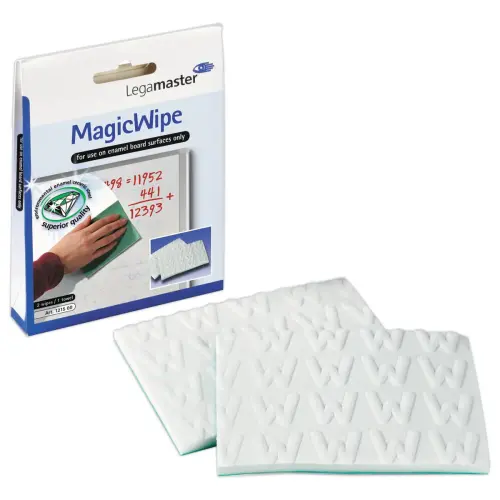 2 Eponges Magic Wipe pour tableaux blancs &eacute;maill&eacute;s - Legamaster 