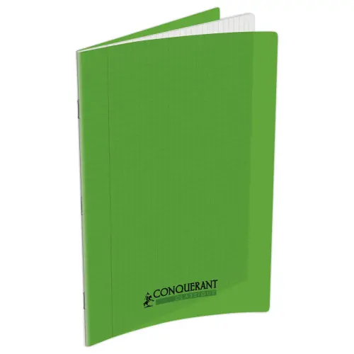 Cahier polypropylène piqûre Seyès - A4 90g - 48 pages - Vert - Conquérant