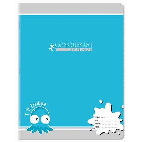 Cahier maternelle agrafé double ligne 18mm - A5+ 90g - 32 pages - Assortis - Conquérant