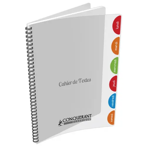 Cahier de texte - couverture polypropylène - 124P - SEYES 90g