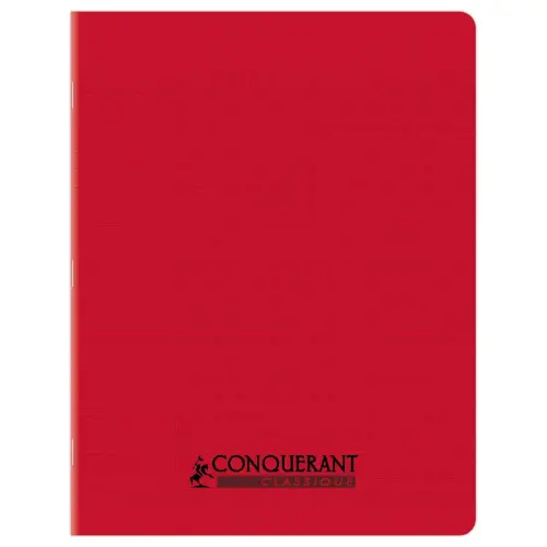 Cahier polypropyl&egrave;ne piq&ucirc;re 96P SEYES 170X220 90g rouge 