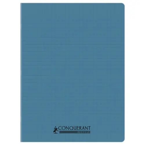 Cahier polypropylène piqûre Seyès - A4+ 90g - 96 pages - Bleu - Conquérant