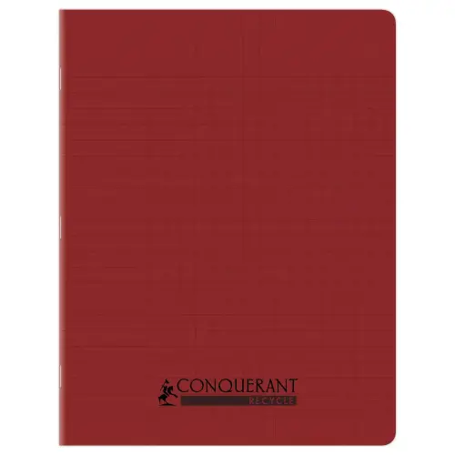 Cahier polypropyl&egrave;ne piq&ucirc;re 96P SEYES 170x220 90g - 90% recycl&eacute; rouge 