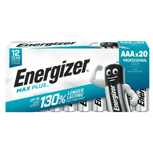 20 Piles alcalines LR3 (AAA) Max Plus - ENERGIZER