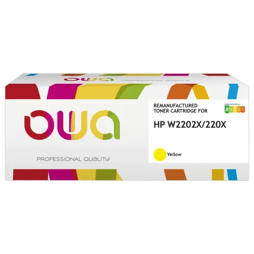 Toner &eacute;quivalent HP W2202X - Jaune - Owa 
