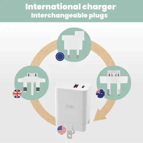 Chargeur secteur USB international 20W