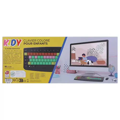 Clavier filaire color&eacute; pour enfants KID - Noir 
