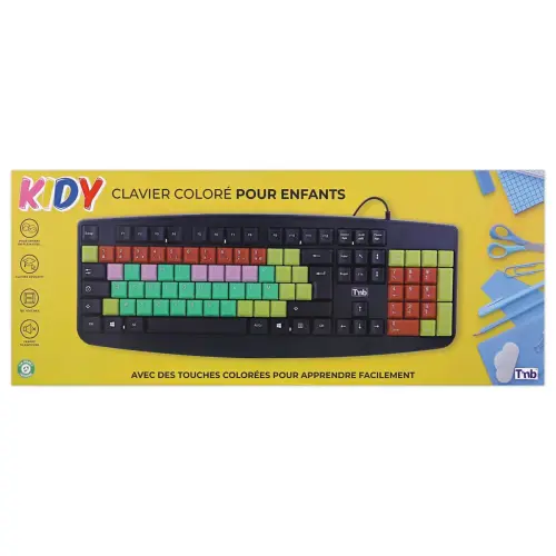 Clavier filaire color&eacute; pour enfants KID - Noir 