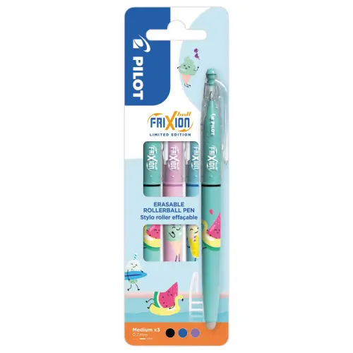 3 Stylos billes gel Frixion Ball 0.7 - Effaçables - Pilot