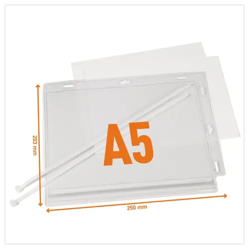 5 Pochettes d'affichage étanches - A5 - Fermeture serre-câbles - DURABLE