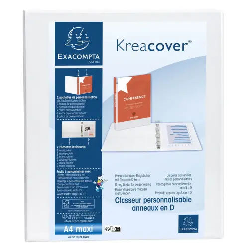 Classeur personnalisable 3 faces Kreacover - Dos 3.4 cm - EXACOMPTA 