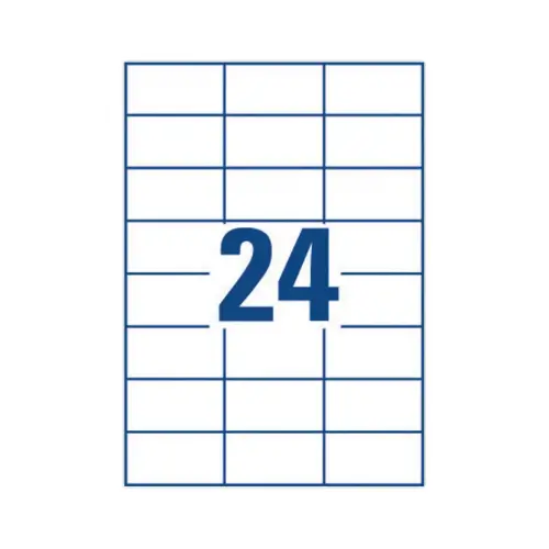 100 planches de 24 étiquettes blanches multi-usages - 70x37mm - AVERY