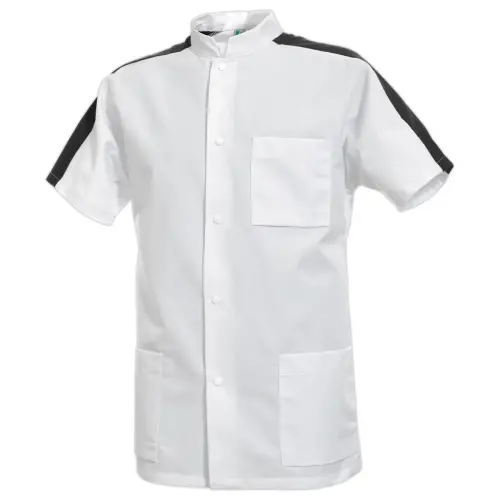 TUNIQUE HOMME STEEVE MANCHES COURTES – BLANC CHARBON – TAILLE 1