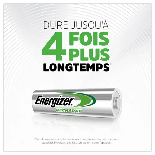 4 piles rechargeables Power Plus HR3 (AAA) - 1,2 Volts - ENERGIZER 