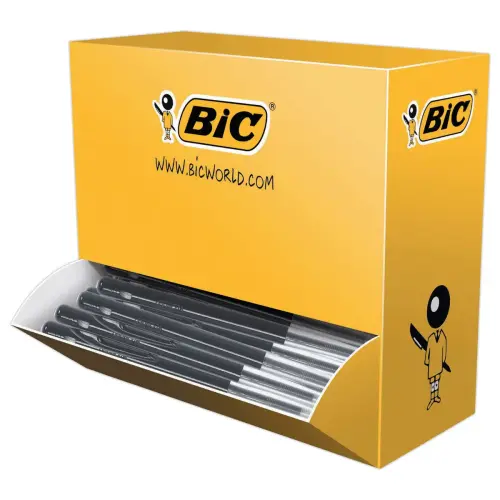 100 Stylos bille rétractables M10 - Pack de 90 + 10 gratuits - Écriture moyenne - Noir - BIC