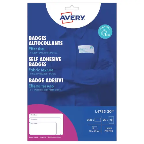 200 Badges adhésifs personnalisables - 8 x 5 cm - AVERY