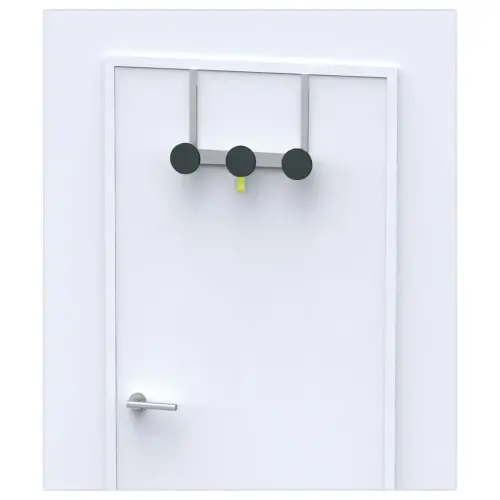 Pat&egrave;re de porte Triple - m&eacute;tal et noir - ALBA 