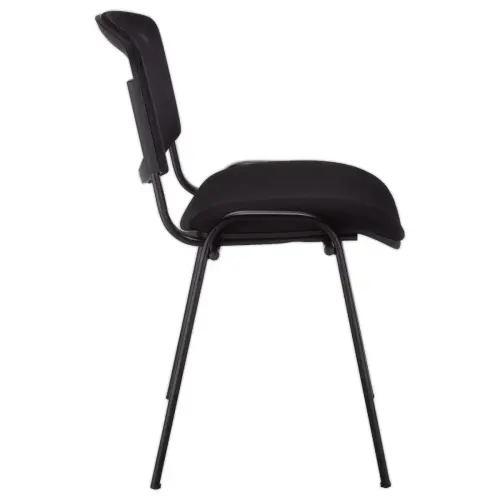 Chaise d'accueil visiteur &agrave; dossier r&eacute;sille Iso - Noir 