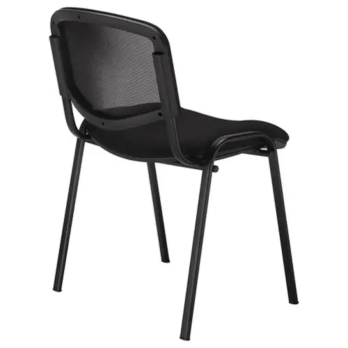 Chaise d'accueil visiteur &agrave; dossier r&eacute;sille Iso - Noir 