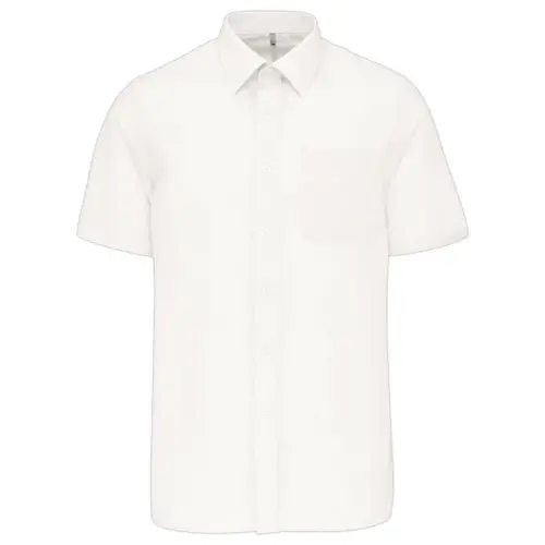 Chemise popeline polycoton homme - Manches courtes - Taille M - Blanc