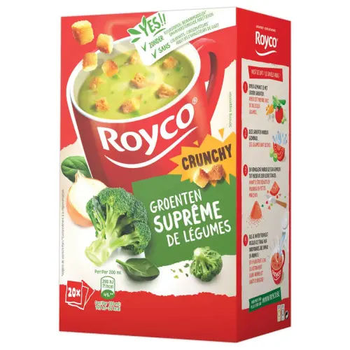 20 Sachets SOUPE Supr&ecirc;me de l&eacute;gumes + croutons ROYCO 