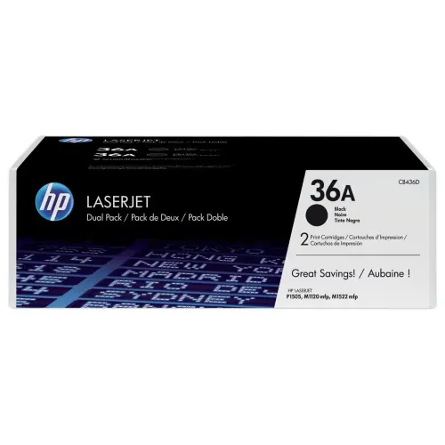 2 HP 36A CB436AD pack de 2 toners noirs