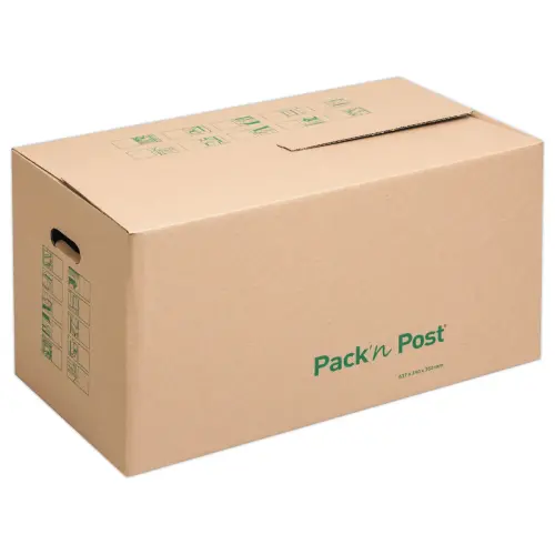 10 Cartons de déménagement à poignées - Fermeture X - 637 x 340 x 360 mm - GPV