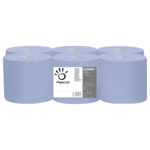 6 Rouleaux d'essuie-mains bleus - Papernet