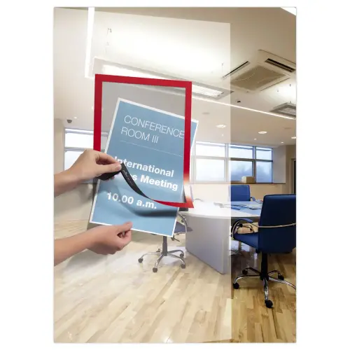 5 Cadres magnétiques Duraframe Magnetic - A4 - Rouge - Durable