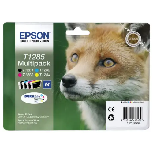 4 Cartouches Epson T1285 noire, cyan, mag. et jaune