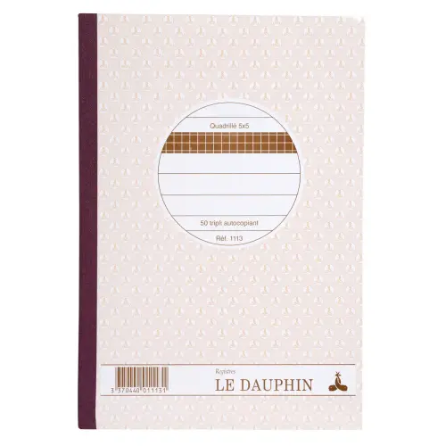 Manifold autocopiant imprimé quadrillé - économique - 14,8 x 21 cm - LE DAUPHIN