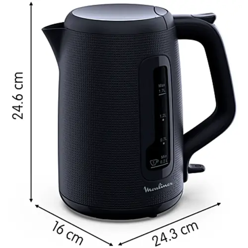 Bouilloire 1,5L - Coloris inox et noir - MOULINEX