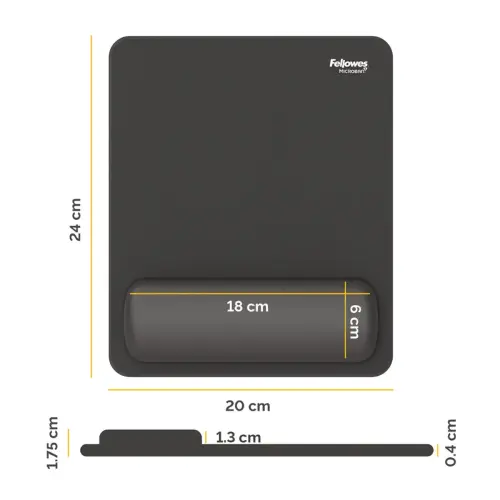 Tapis de souris avec repose-poignet Breyta - Noir - FELLOWES
