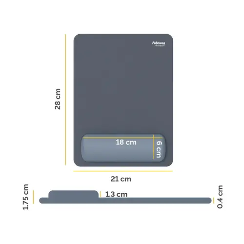 Tapis souris repose-poignet XL Breyta - Bleu gris - FELLOWES