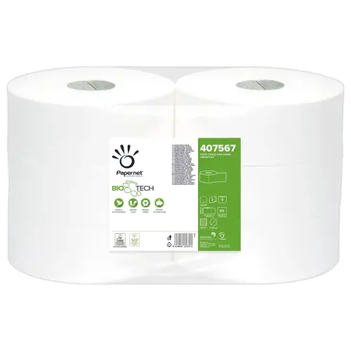 6 Rouleaux de papier toilette Jumbo Biotech Superior - Tork