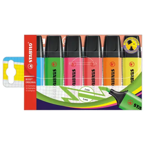 6 Surligneurs Boss Original - STABILO