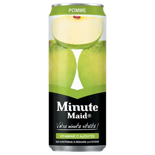 24 Canettes de jus de pommes Minute Maid - 33cl 