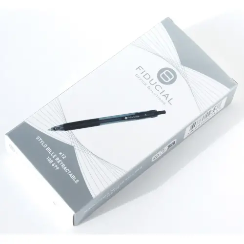 Stylo bille rétractable - Avec grip - Ecriture moyenne - Noir - FIDUCIAL