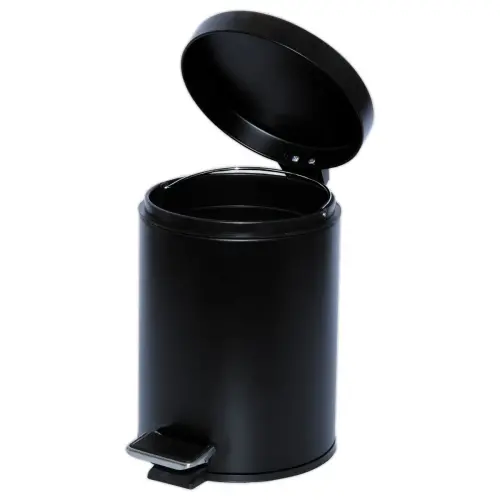 Collecteur à pédale avec bac intérieur en plastique - 5L - Noir