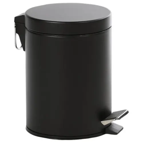 Collecteur à pédale avec bac intérieur en plastique - 5L - Noir