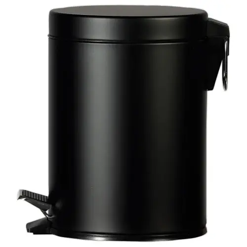Collecteur à pédale avec bac intérieur en plastique - 5L - Noir