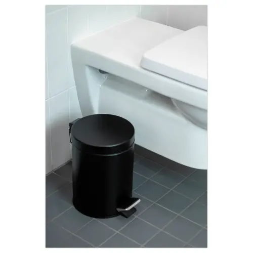 Collecteur à pédale avec bac intérieur en plastique - 5L - Noir