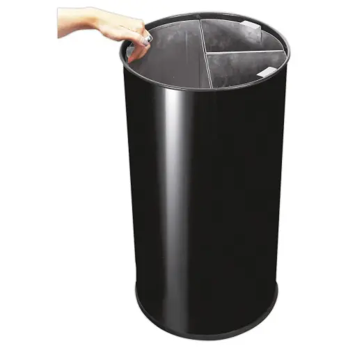 Collecteur tri sélectif - 3 compartiments - 60L - Noir.