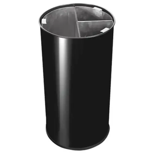 Collecteur tri sélectif - 3 compartiments - 60L - Noir.