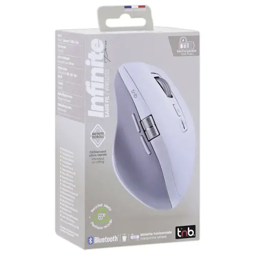 Souris sans fil INFINITEPRO - Rechargeable - Blanc - T'NB 