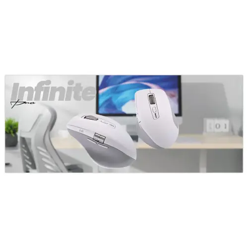 Souris sans fil INFINITEPRO - Rechargeable - Blanc - T'NB 