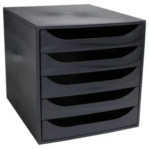 Module de classement Ecobox+ Ecoblack - 5 tiroirs - Noir - EXACOMPTA